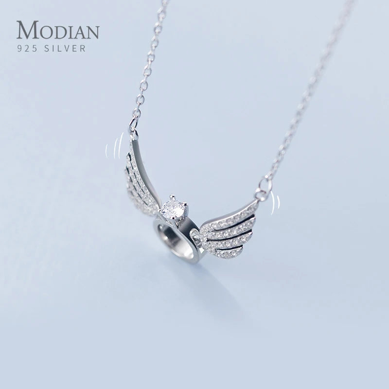 Sterling Silver Angel Wings Necklace