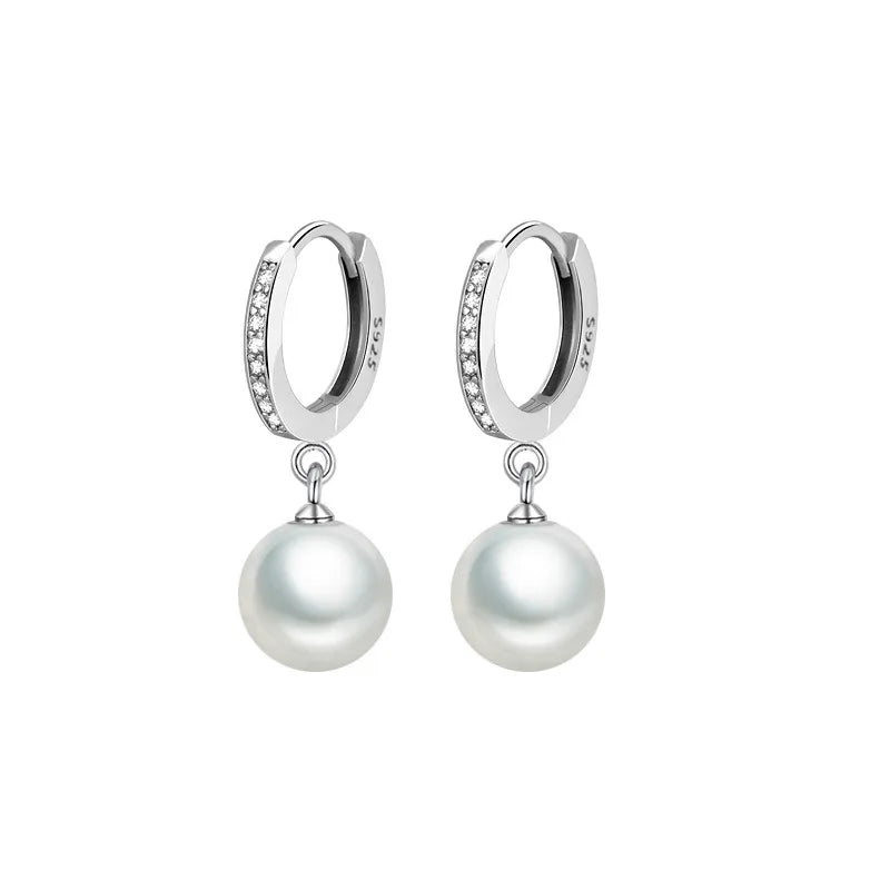 Genuine Natural Pearl Drop Earrings 925 Sterling Silver