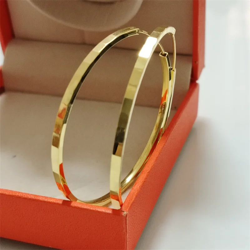 New Fashion18K Gold Plated Hoop Earrings 925 Sterling Silver