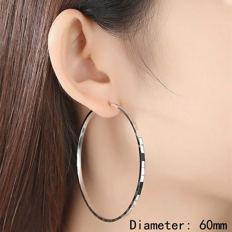 New Fashion18K Gold Plated Hoop Earrings 925 Sterling Silver