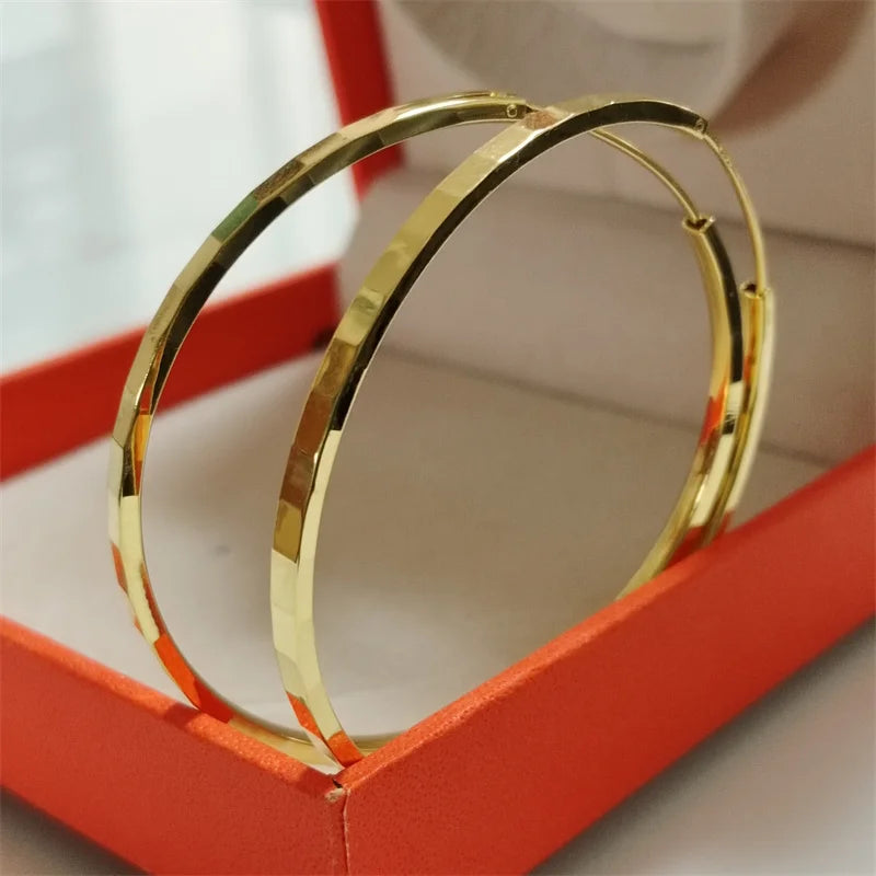 New Fashion18K Gold Plated Hoop Earrings 925 Sterling Silver