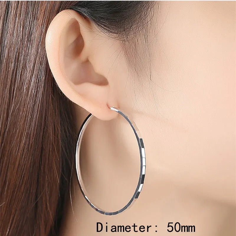 New Fashion18K Gold Plated Hoop Earrings 925 Sterling Silver