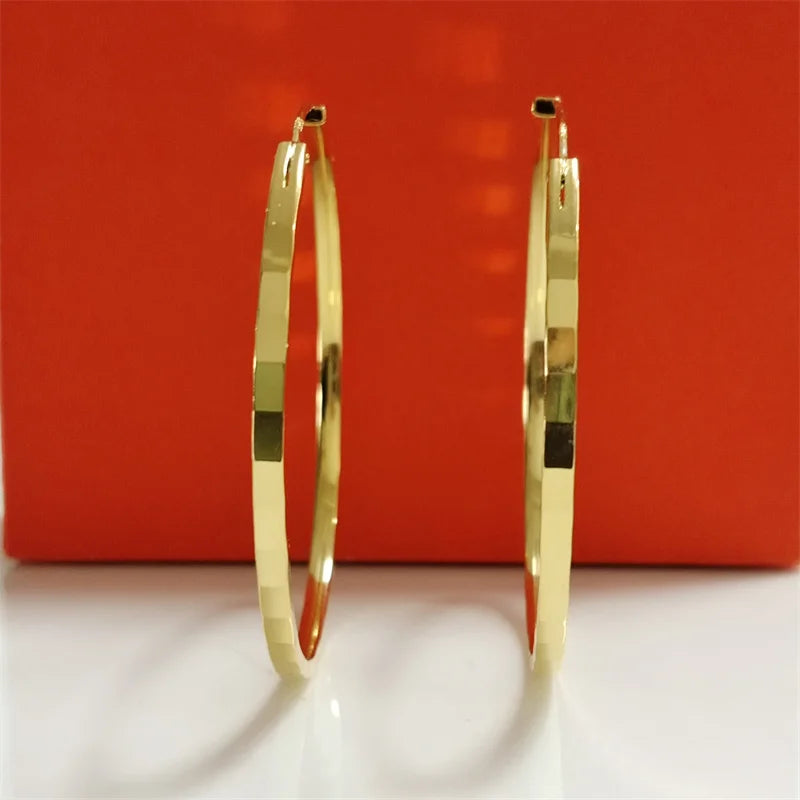 New Fashion18K Gold Plated Hoop Earrings 925 Sterling Silver