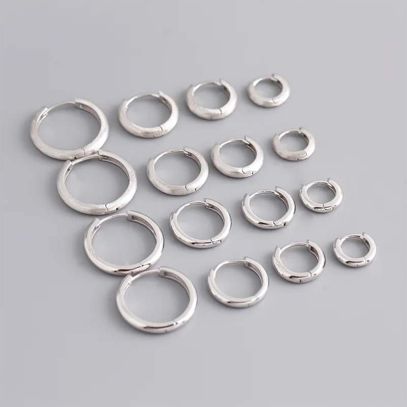 Gold Plated 925 Sterling Silver Minimalist Matte Huggies Ear Hoop Earrings