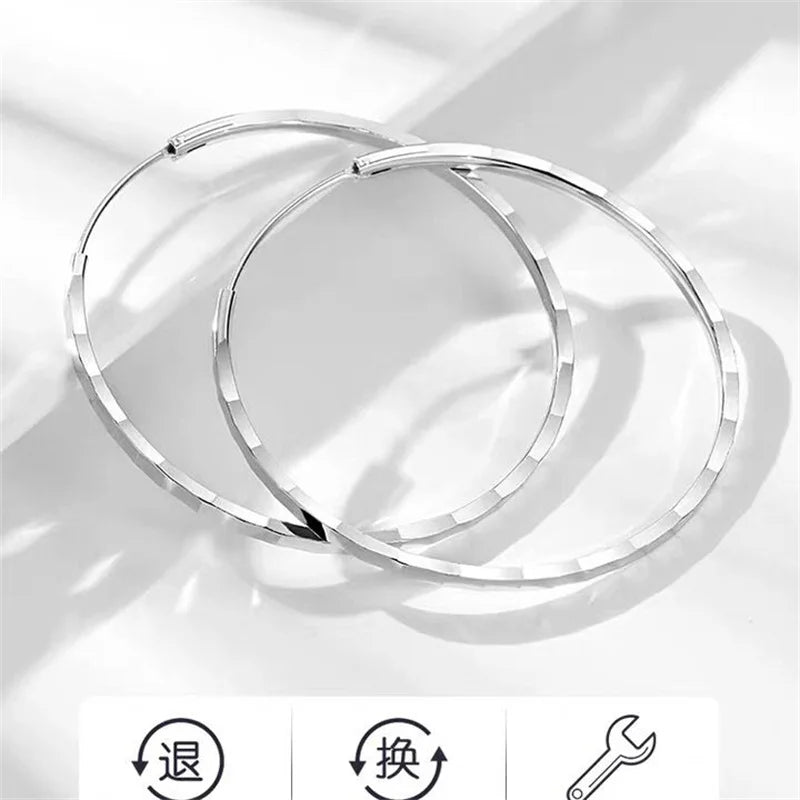 New Fashion18K Gold Plated Hoop Earrings 925 Sterling Silver