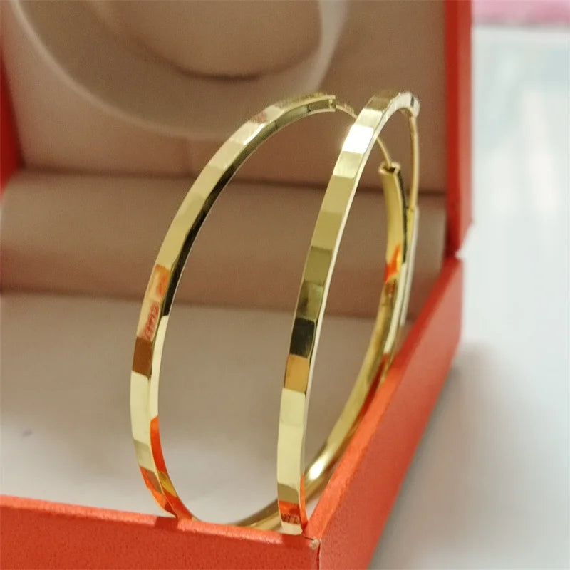 New Fashion18K Gold Plated Hoop Earrings 925 Sterling Silver