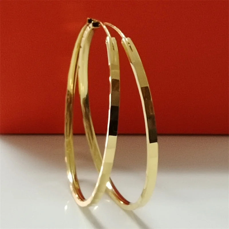 New Fashion18K Gold Plated Hoop Earrings 925 Sterling Silver