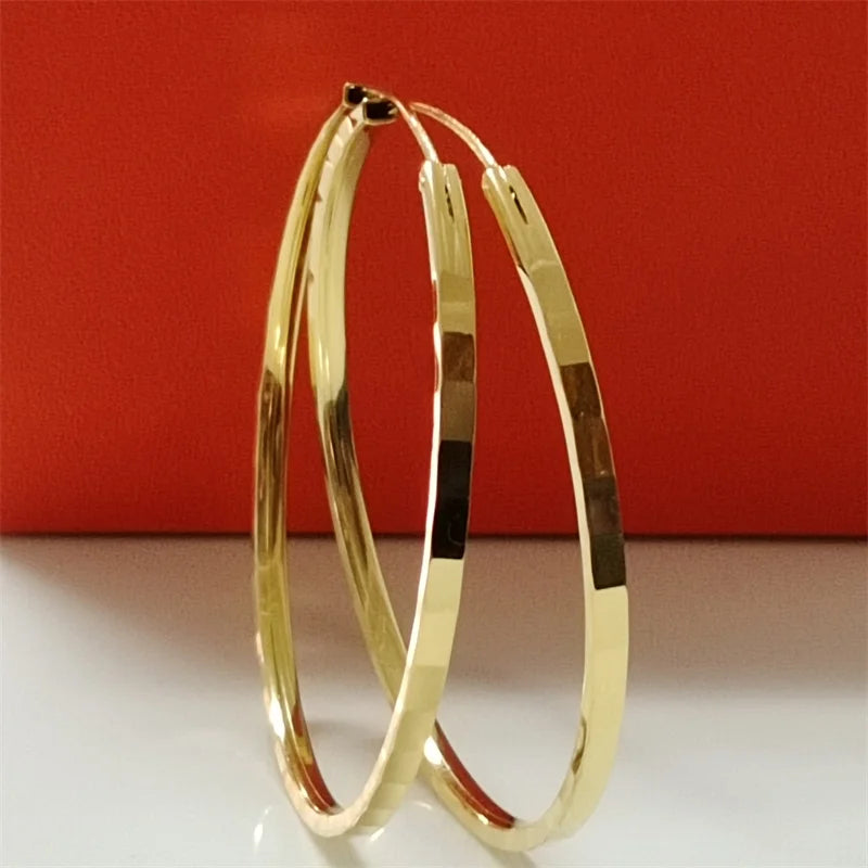 New Fashion18K Gold Plated Hoop Earrings 925 Sterling Silver